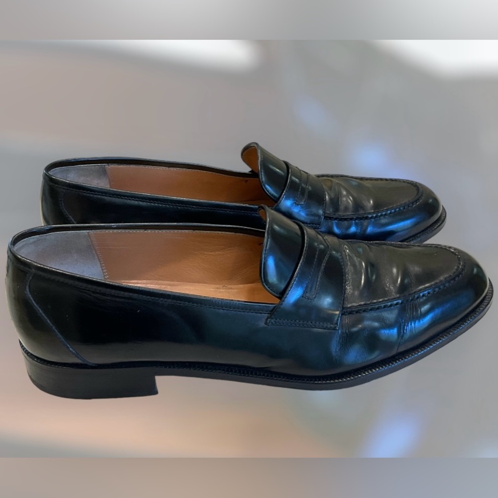 Salvatore Ferragamo Black Calf Leather Loafer Dress Shoe Men’s Sz 12D, Exce Cond - Picture 2 of 16